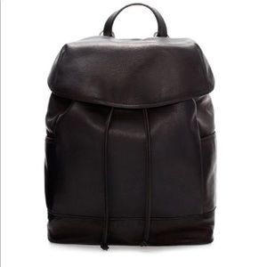 Zara Real Black Leather minimalist backpack